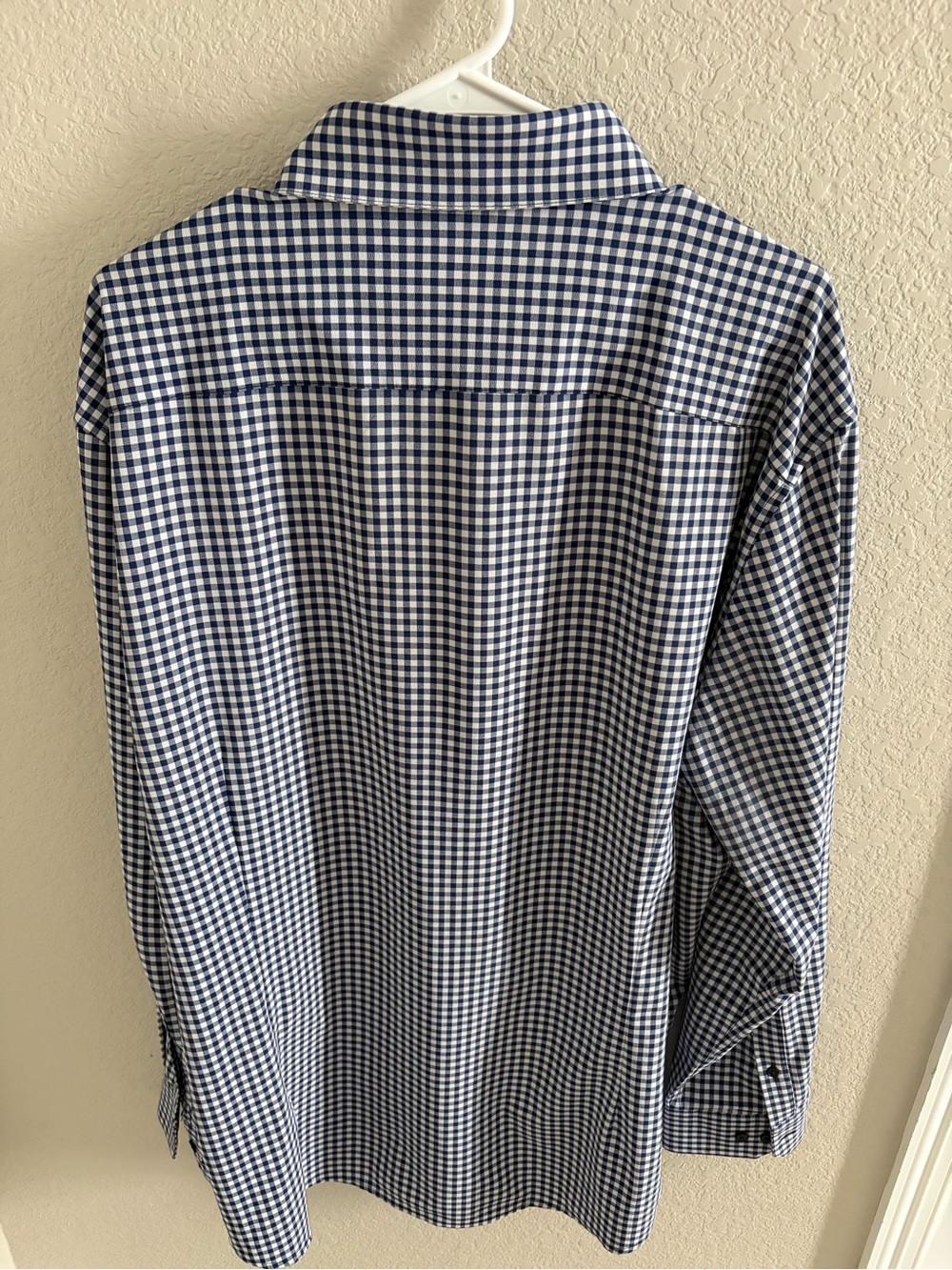 Mizzen+Main Men’s Navy and White Gingham Button-Down Shirt - Wrinkle Free XXL - Picture 3 of 3